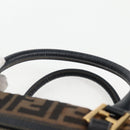 FENDI Zucca Canvas Hand Bag Black Brown gold Auth BA4615-8