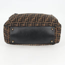 FENDI Zucca Canvas Hand Bag Black Brown gold Auth BA4615-9