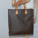 LOUIS VUITTON Monogram Sac Plat Hand Bag M51140 LV Auth BA4622-19