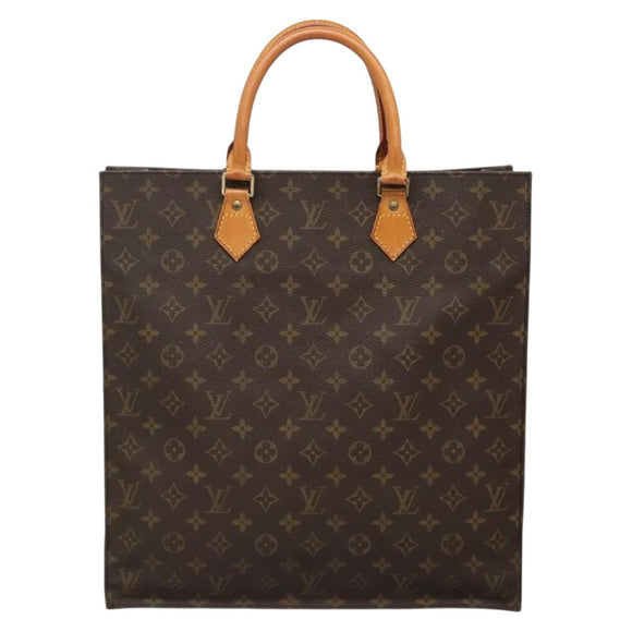 LOUIS VUITTON Monogram Sac Plat Hand Bag M51140 LV Auth BA4622