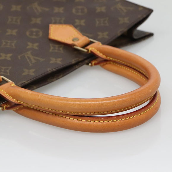 LOUIS VUITTON Monogram Sac Plat Hand Bag M51140 LV Auth BA4622