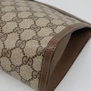 GUCCI GG Supreme Web Sherry Line Clutch Bag PVC Beige Gold 89 01 033 Auth BA4626-10