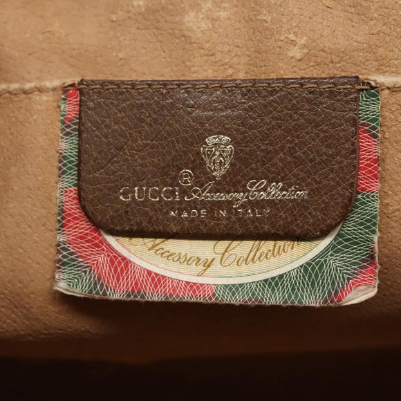 GUCCI GG Supreme Web Sherry Line Clutch Bag PVC Beige Gold 89 01 033 Auth BA4626