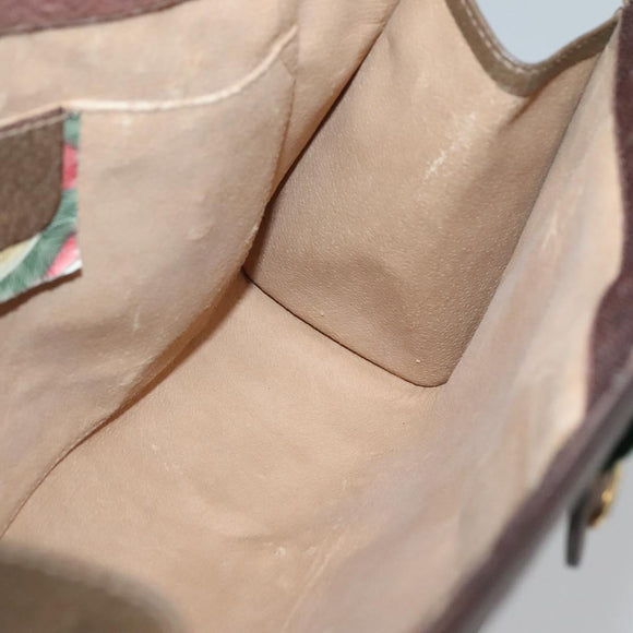 GUCCI GG Supreme Web Sherry Line Clutch Bag PVC Beige Gold 89 01 033 Auth BA4626