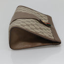 GUCCI GG Supreme Web Sherry Line Clutch Bag PVC Beige Gold 89 01 033 Auth BA4626-5