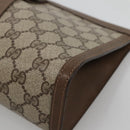 GUCCI GG Supreme Web Sherry Line Clutch Bag PVC Beige Gold 89 01 033 Auth BA4626-8