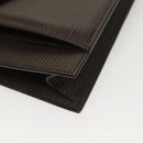 FENDI Clutch Bag Leather Dark Brown Gold Auth BA4627-8