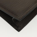 FENDI Clutch Bag Leather Dark Brown Gold Auth BA4627-16