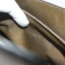 FENDI Clutch Bag Leather Dark Brown Gold Auth BA4627-12