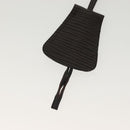 FENDI Clutch Bag Leather Dark Brown Gold Auth BA4627-24