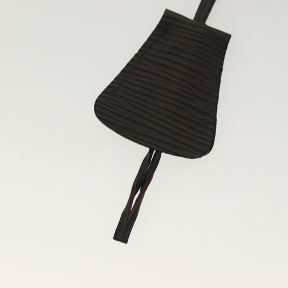 FENDI Clutch Bag Leather Dark Brown Gold Auth BA4627