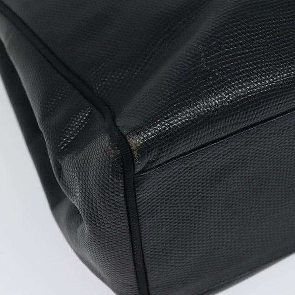 Salvatore Ferragamo Tote Bag Leather Embossed Navy Gold Auth BA4645