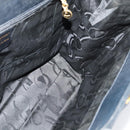 Salvatore Ferragamo Tote Bag Leather Embossed Navy Gold Auth BA4645-17