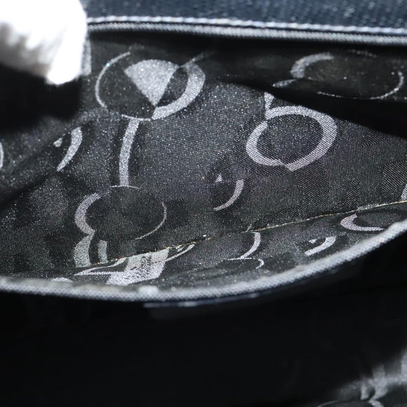 Salvatore Ferragamo Tote Bag Leather Embossed Navy Gold Auth BA4645