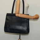Salvatore Ferragamo Tote Bag Leather Embossed Navy Gold Auth BA4645-20