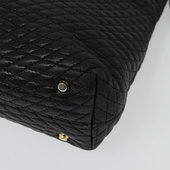 BALLY Chain Shoulder Bag Leather Black Gold Auth BA4648