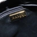 BALLY Chain Shoulder Bag Leather Black Gold Auth BA4648-18