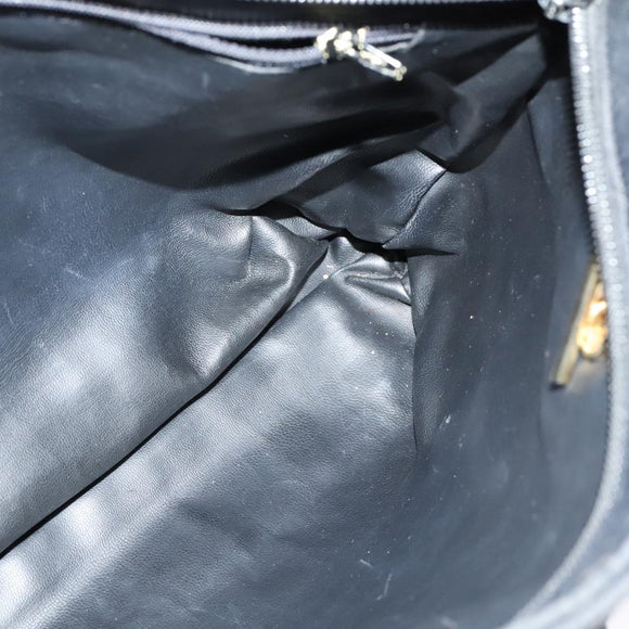 BALLY Chain Shoulder Bag Leather Black Gold Auth BA4648