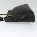 BALLY Chain Shoulder Bag Leather Black Gold Auth BA4648-3