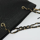 BALLY Chain Shoulder Bag Leather Black Gold Auth BA4648-6