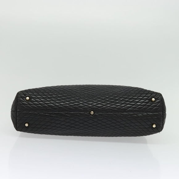 BALLY Chain Shoulder Bag Leather Black Gold Auth BA4648