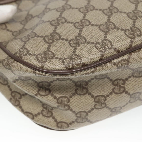 GUCCI GG Supreme Web Sherry Line Shoulder Bag PVC Beige Red 89 02 032 Auth BA465