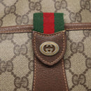 GUCCI GG Supreme Web Sherry Line Shoulder Bag PVC Beige Red 89 02 032 Auth BA465-17