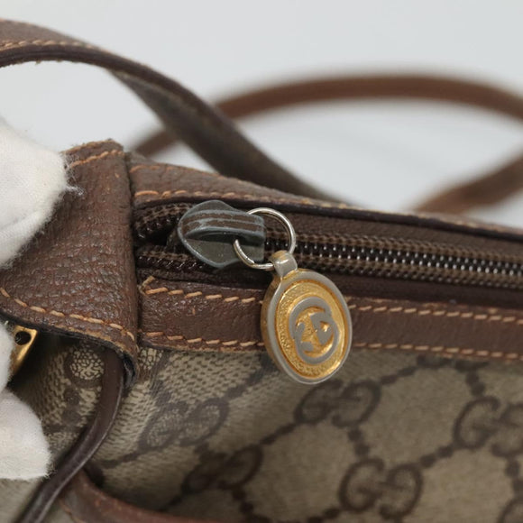 GUCCI GG Supreme Web Sherry Line Shoulder Bag PVC Beige Red 89 02 032 Auth BA465