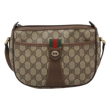 GUCCI GG Supreme Web Sherry Line Shoulder Bag PVC Beige Red 89 02 032 Auth BA465 - 0