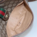 GUCCI GG Supreme Web Sherry Line Shoulder Bag PVC Beige Red 89 02 032 Auth BA465-21