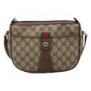 GUCCI GG Supreme Web Sherry Line Shoulder Bag PVC Beige Red 89 02 032 Auth BA465-13