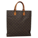 LOUIS VUITTON Monogram Sac Plat Hand Bag M51140 LV Auth BA4652-1