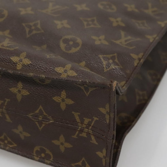 LOUIS VUITTON Monogram Sac Plat Hand Bag M51140 LV Auth BA4652