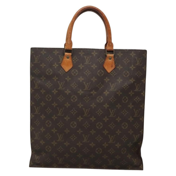 LOUIS VUITTON Monogram Sac Plat Hand Bag M51140 LV Auth BA4652