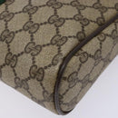 GUCCI GG Supreme Web Sherry Line Clutch Bag PVC Beige Gold 010 378 Auth BA4656-10