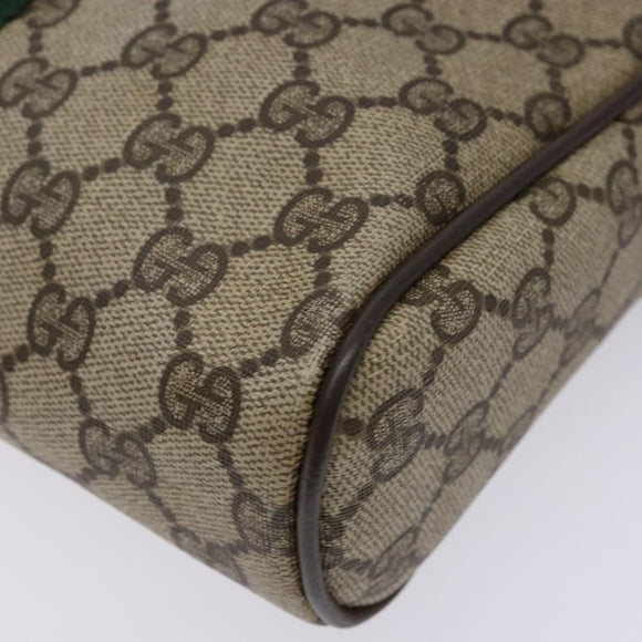 GUCCI GG Supreme Web Sherry Line Clutch Bag PVC Beige Gold 010 378 Auth BA4656