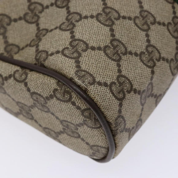 GUCCI GG Supreme Web Sherry Line Clutch Bag PVC Beige Gold 010 378 Auth BA4656