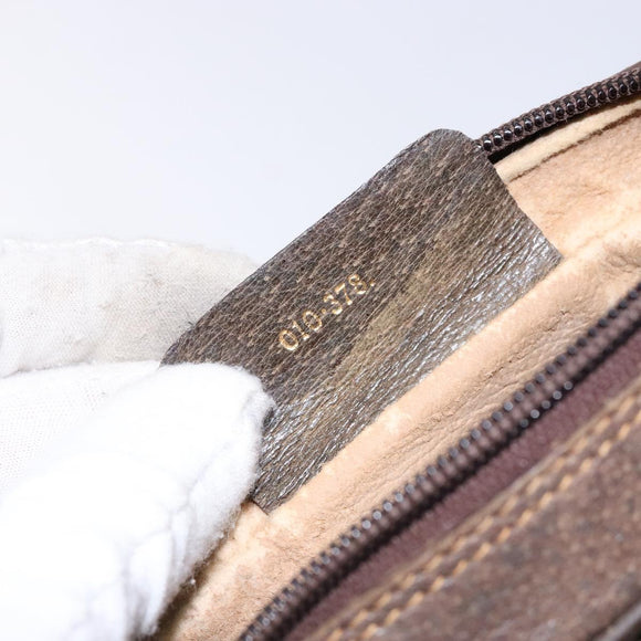 GUCCI GG Supreme Web Sherry Line Clutch Bag PVC Beige Gold 010 378 Auth BA4656