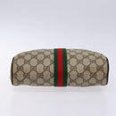 GUCCI GG Supreme Web Sherry Line Clutch Bag PVC Beige Gold 010 378 Auth BA4656-7