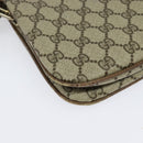 GUCCI GG Supreme Web Sherry Line Shoulder Bag PVC Beige Red Auth BA4658-15