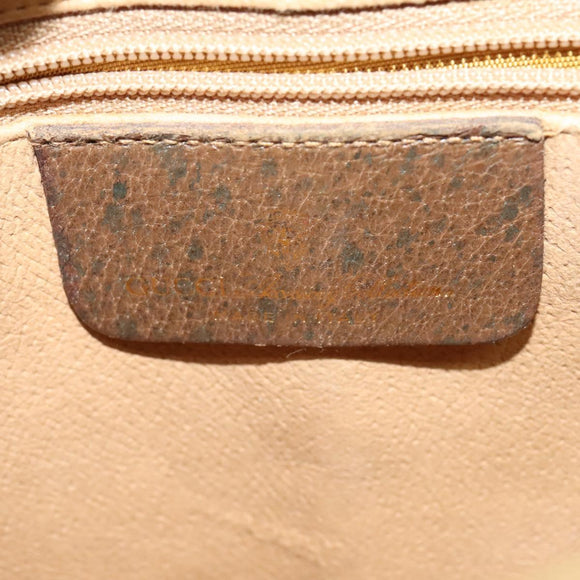 GUCCI GG Supreme Web Sherry Line Shoulder Bag PVC Beige Red Auth BA4658