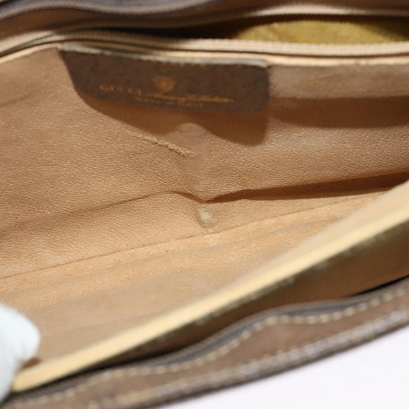 GUCCI GG Supreme Web Sherry Line Shoulder Bag PVC Beige Red Auth BA4658