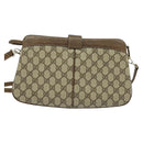 GUCCI GG Supreme Web Sherry Line Shoulder Bag PVC Beige Red Auth BA4658-2