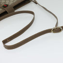 GUCCI GG Supreme Web Sherry Line Shoulder Bag PVC Beige Red Auth BA4658-7