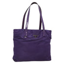 PRADA Tote Bag Nylon Purple Silver Auth BA4659-1