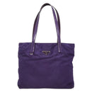 PRADA Tote Bag Nylon Purple Silver Auth BA4659-2