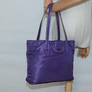 PRADA Tote Bag Nylon Purple Silver Auth BA4659-22