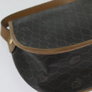 Christian Dior Honeycomb Canvas Shoulder Bag PVC Black Gold Auth BA4665-16