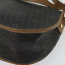 Christian Dior Honeycomb Canvas Shoulder Bag PVC Black Gold Auth BA4665-9