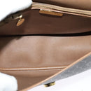 Christian Dior Honeycomb Canvas Shoulder Bag PVC Black Gold Auth BA4665-11